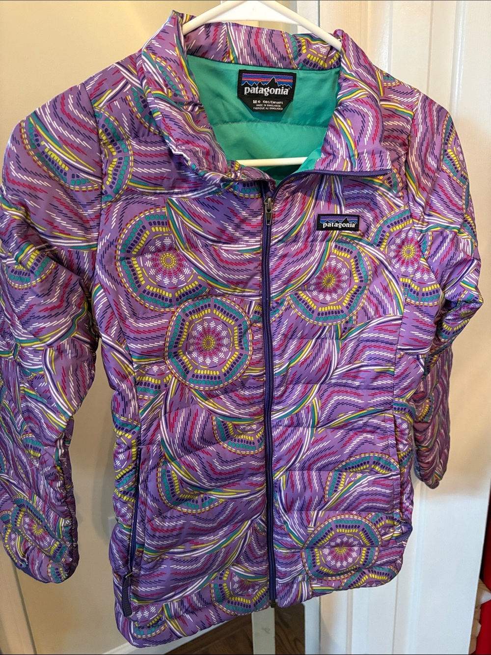 Patagonia Kids Purple Patterned insulated  Puffer Down Jacket